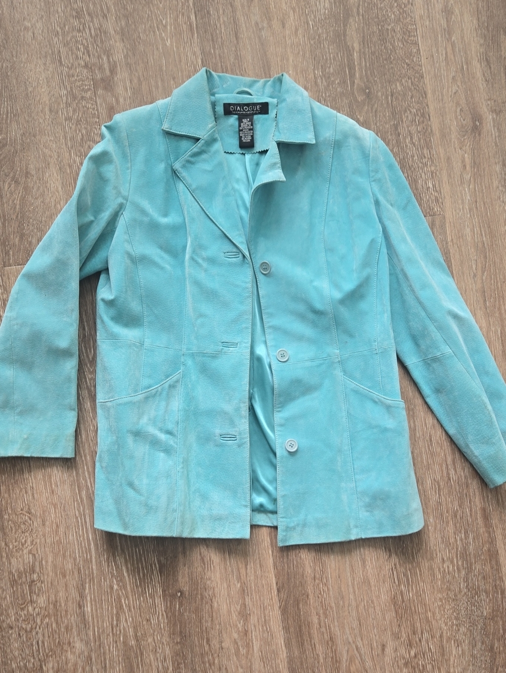 Suede Button-Front Blazer
